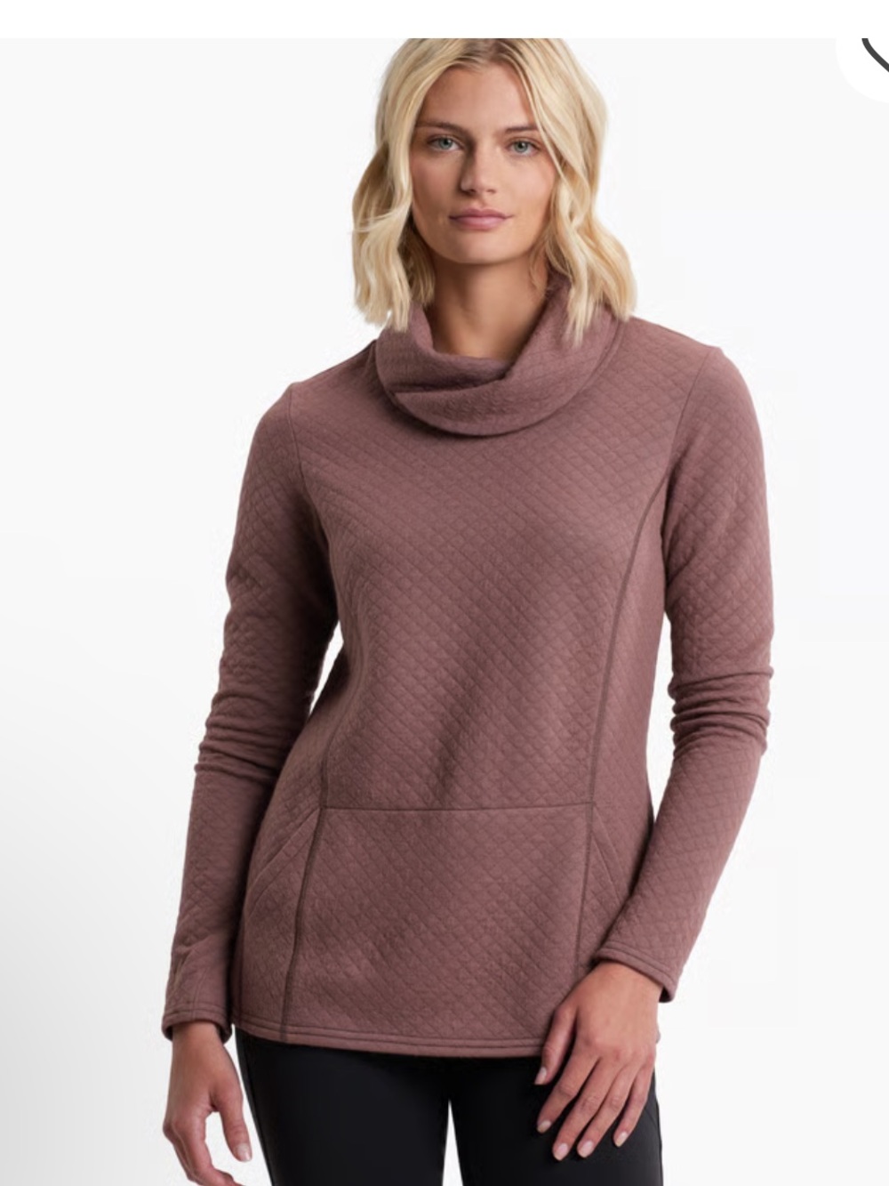 Kühl Athena Pullover Quilted Cowl Neck Pullover Purple XL